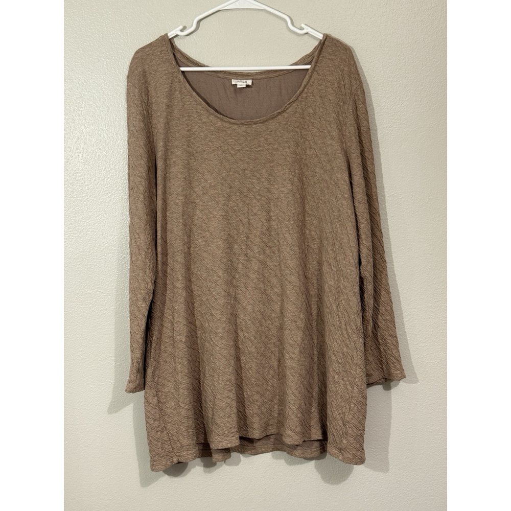 J Jill Womens XLarge Pure Jill Tunic Crinkle Legenlook Mature Boat Neck Cotton